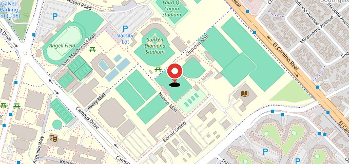 Map showing Stanford Varsity Field Hockey Stadium